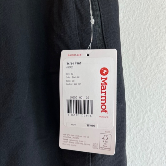 Marmot Men's Scree Pants size 30 NWT - Picture 7 of 8